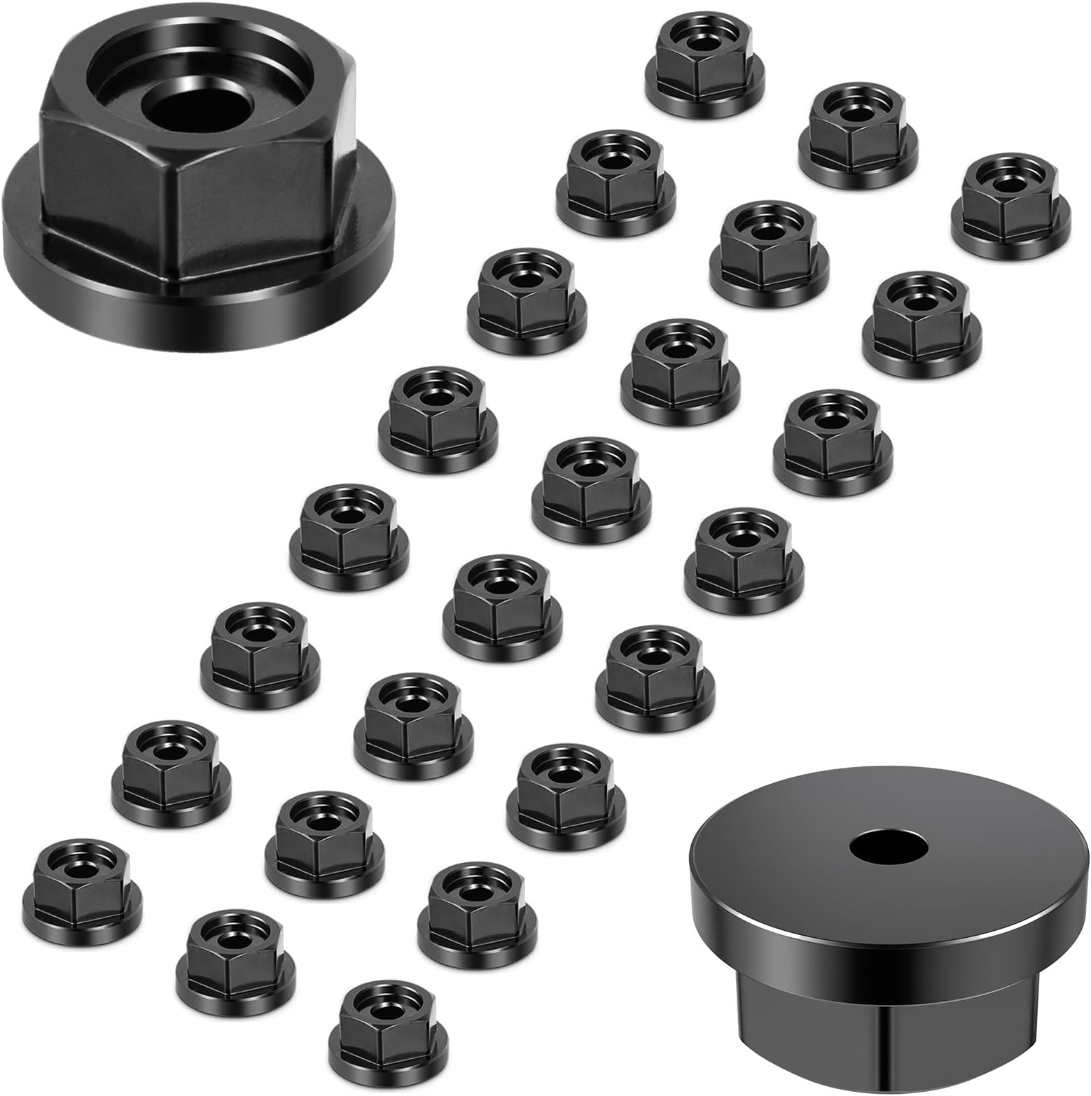 FMhotu 1 inch Outdoor Hex-Head Washer, Carbon Steel Hardware Hex Cap Nuts Decorative Washer, Decorative Screw Cap Covers for Decorating Pergolas, Pavilions, and Decks. (24 PCS)