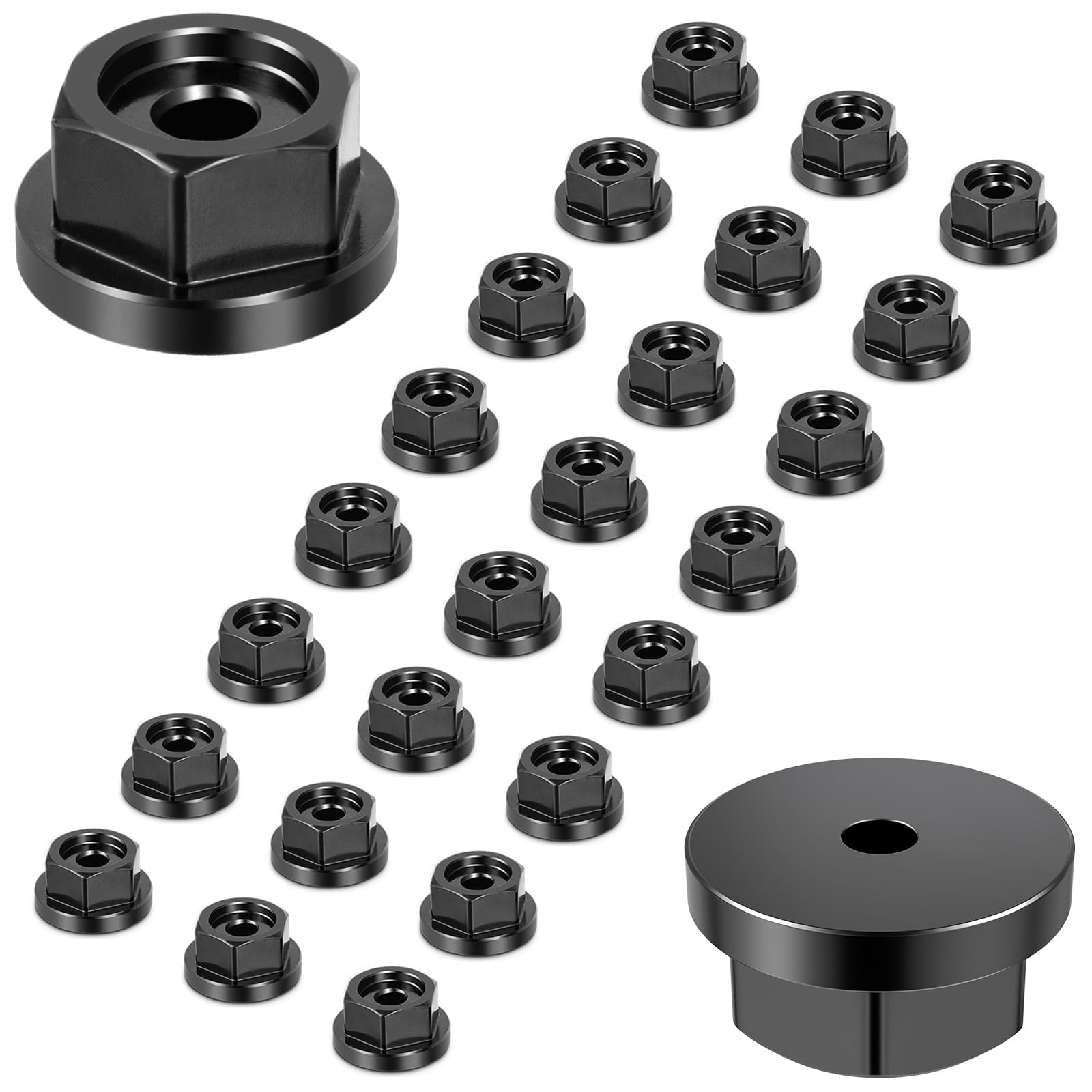 FMhotu 1 inch Outdoor Hex-Head Washer, Carbon Steel Hardware Hex Cap Nuts Decorative Washer, Decorative Screw Cap Covers for Decorating Pergolas, Pavilions, and Decks. (24 PCS)