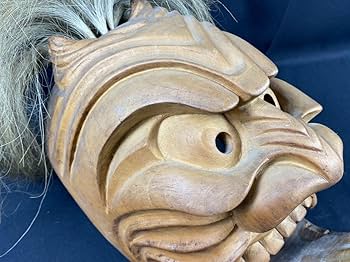 浮立面 阿吽2枚セット 梶原一龍作 鬼面 木彫り 面 民藝 赤鬼 黒鬼 郷土芸能 浮立面 阿吽2枚セット 梶原一龍作 鬼面 木彫り 面 民藝