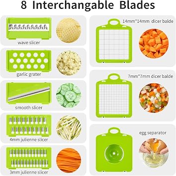 Senbowe Multifunctional 13 in 1 Food Choppers Onion Chopper Vegetable Chopper and Vegetable Peeler