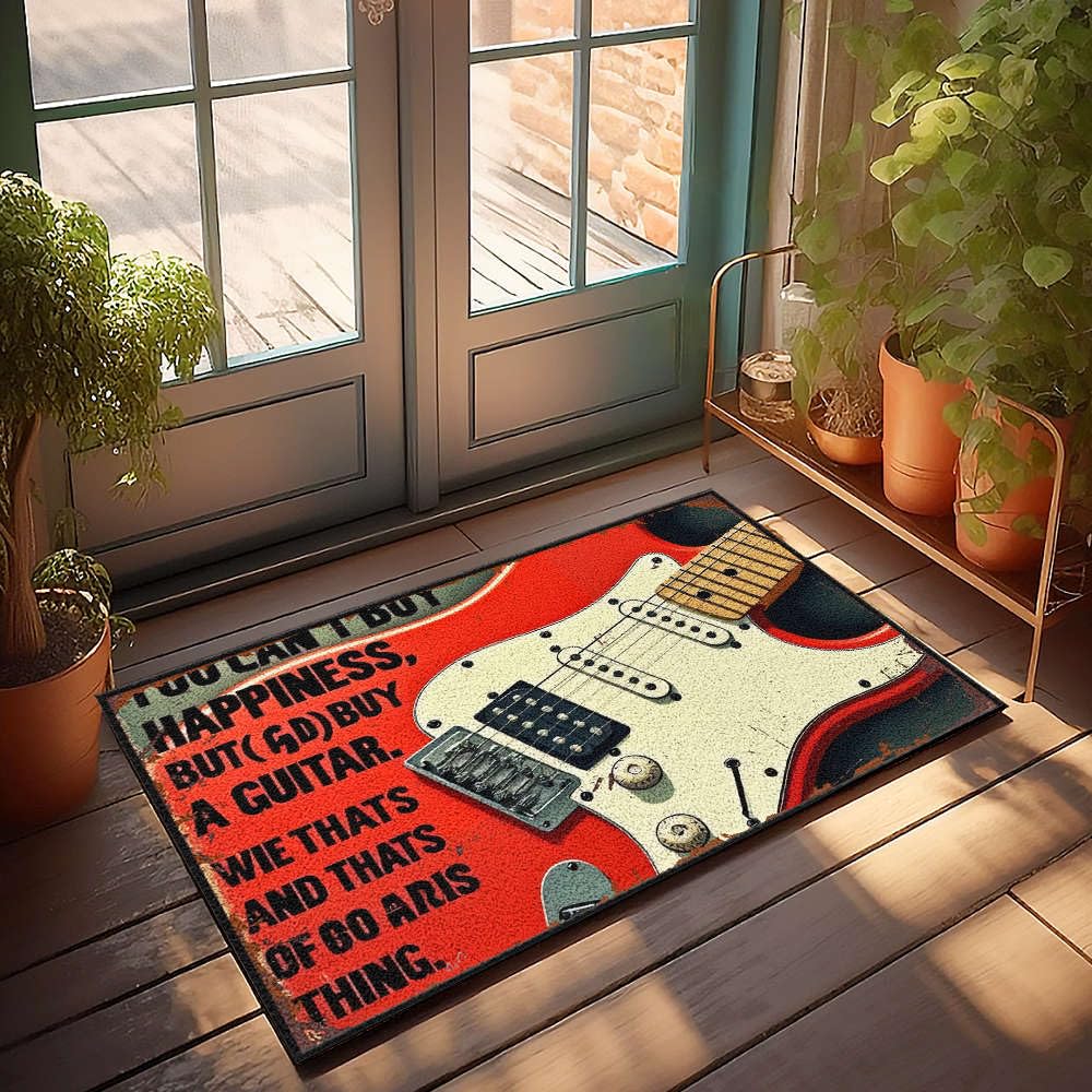 Tapis de sol humour guitare 65x90cm pour entrée propre et originale