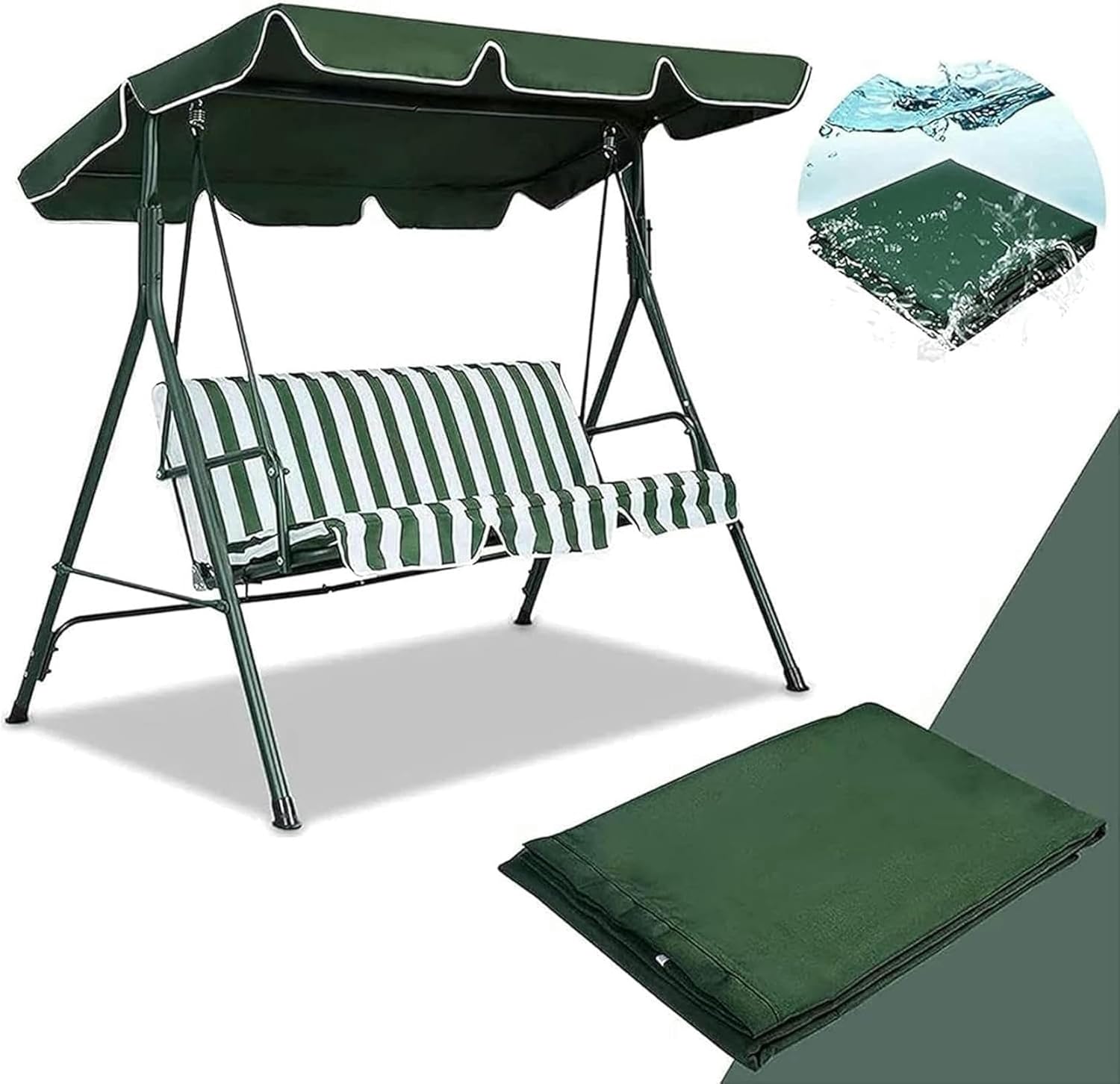 Swing Canopy Swing Canopy Replacement Outdoor Swing Canopy Replacement Porch Top Cover Seat Furniture 2/3 Seater Waterproof Top Cover for Patio Swing Garden Swing Outdoor.