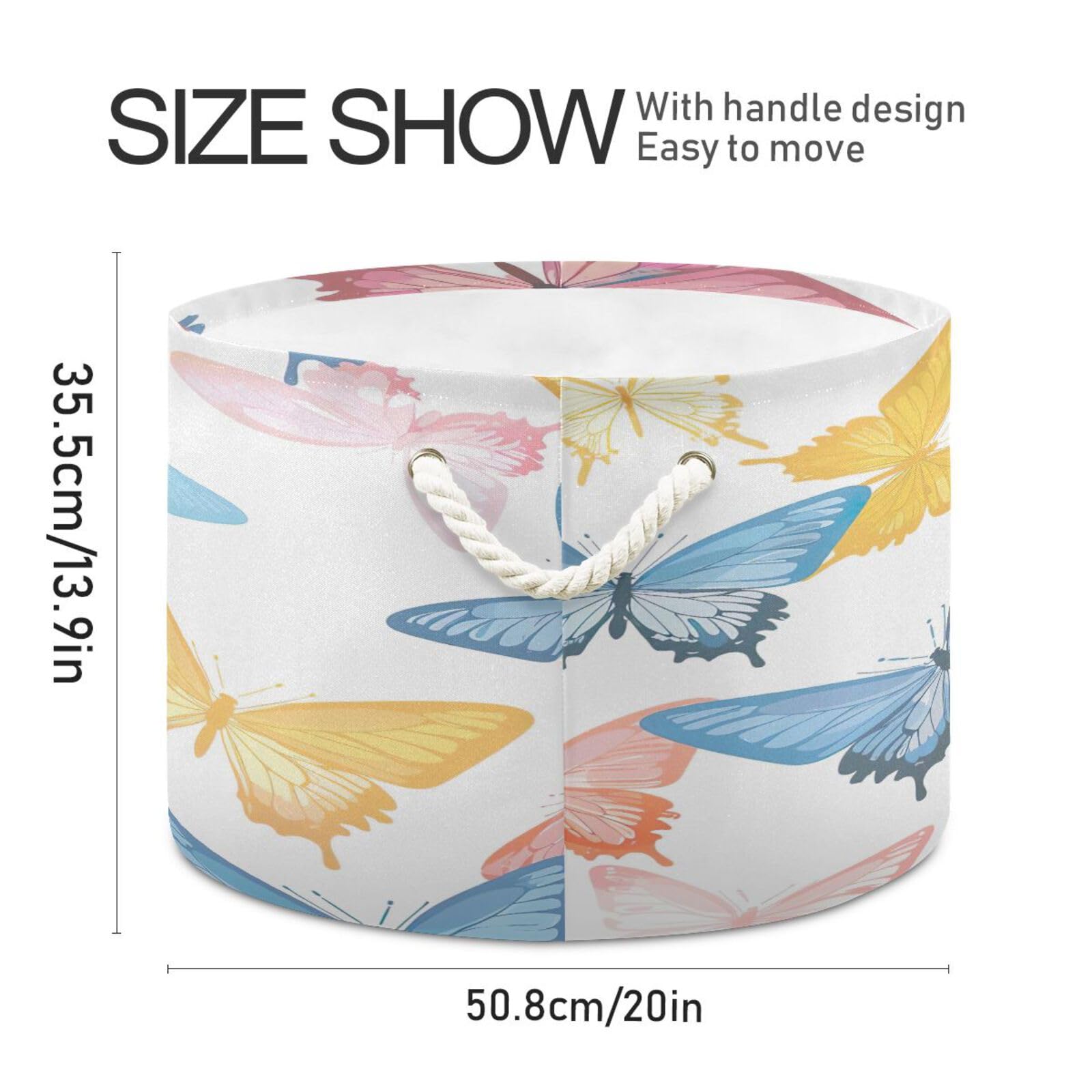 Kigai Butterflies Blanket Basket Large Cotton Rope Basket 20