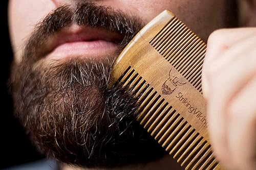 Vista 10 de Striking Viking – Peine de madera plegable ideal para cabello y barba, peine de madera antiestática para hombres Peine plegable