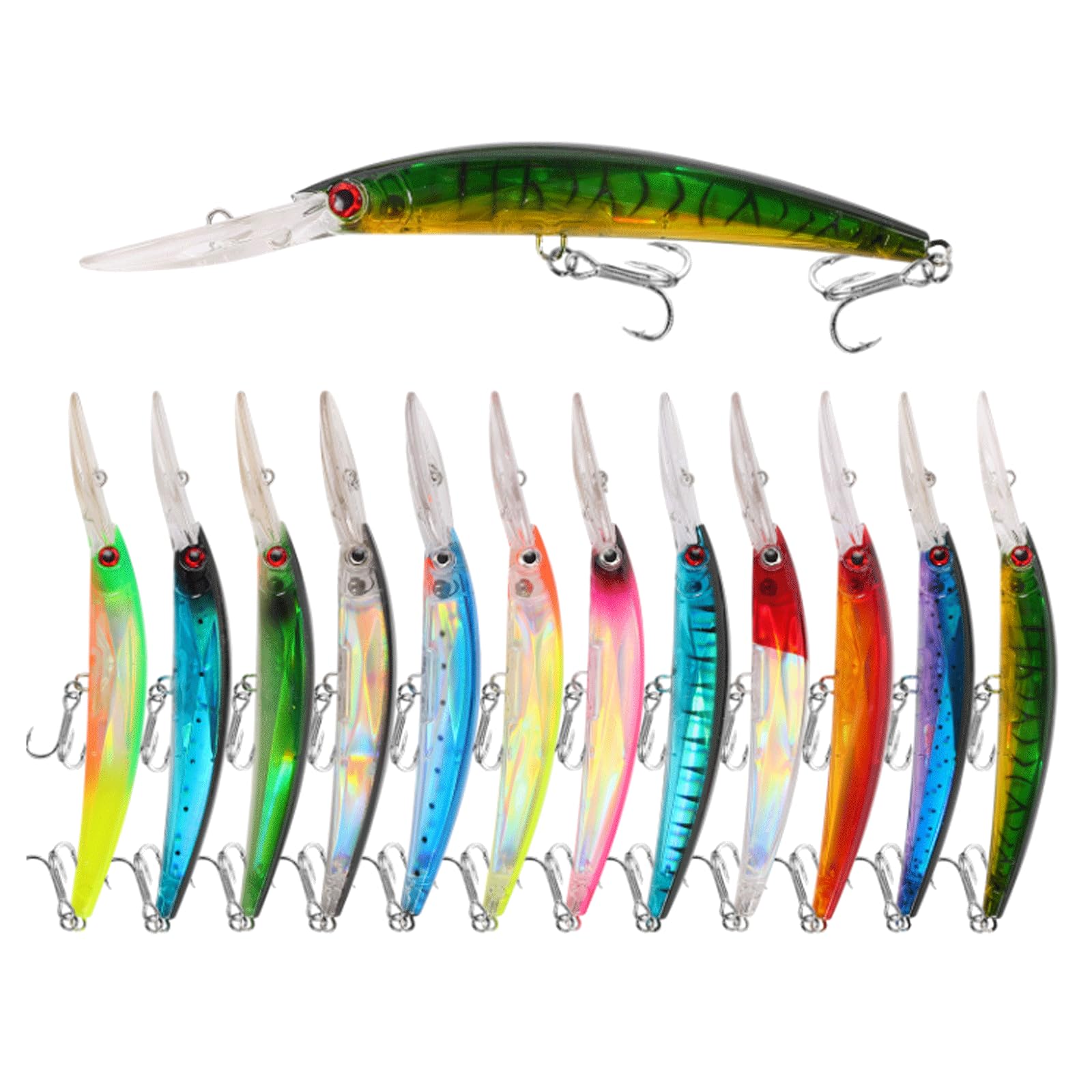 Leurre de pêche, 2 appâts de Type wobbler pour la pêche à la traîne, 17 cm, 24 g, Gros crankbait, appât Artificiel, matériel de pêche
