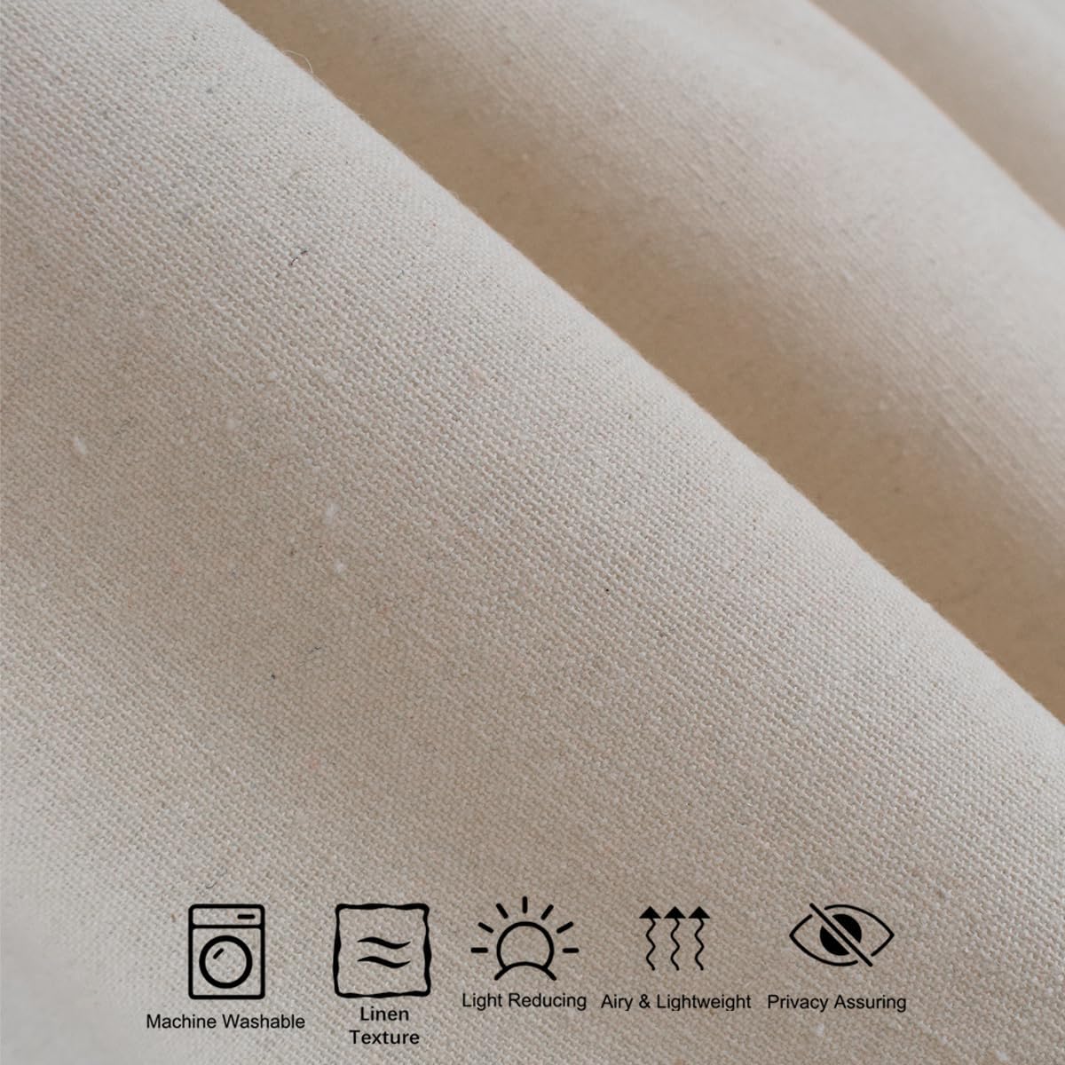 Molaxhome Linen Valances for Windows,Boho Tassel Kitchen Valances for Windows,Country Rustic Window Treatments Tier Curtain for Bathroom Bedroom Decors Farmhouse (Beige, 29W x 35L)