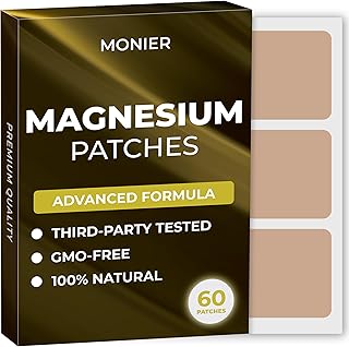 Magnesium Patches (Pack of 60) - 100% Natural Patch for Women and Men - with Calcium - Muscle and Bone Support, Calming - Enhanced Formula
