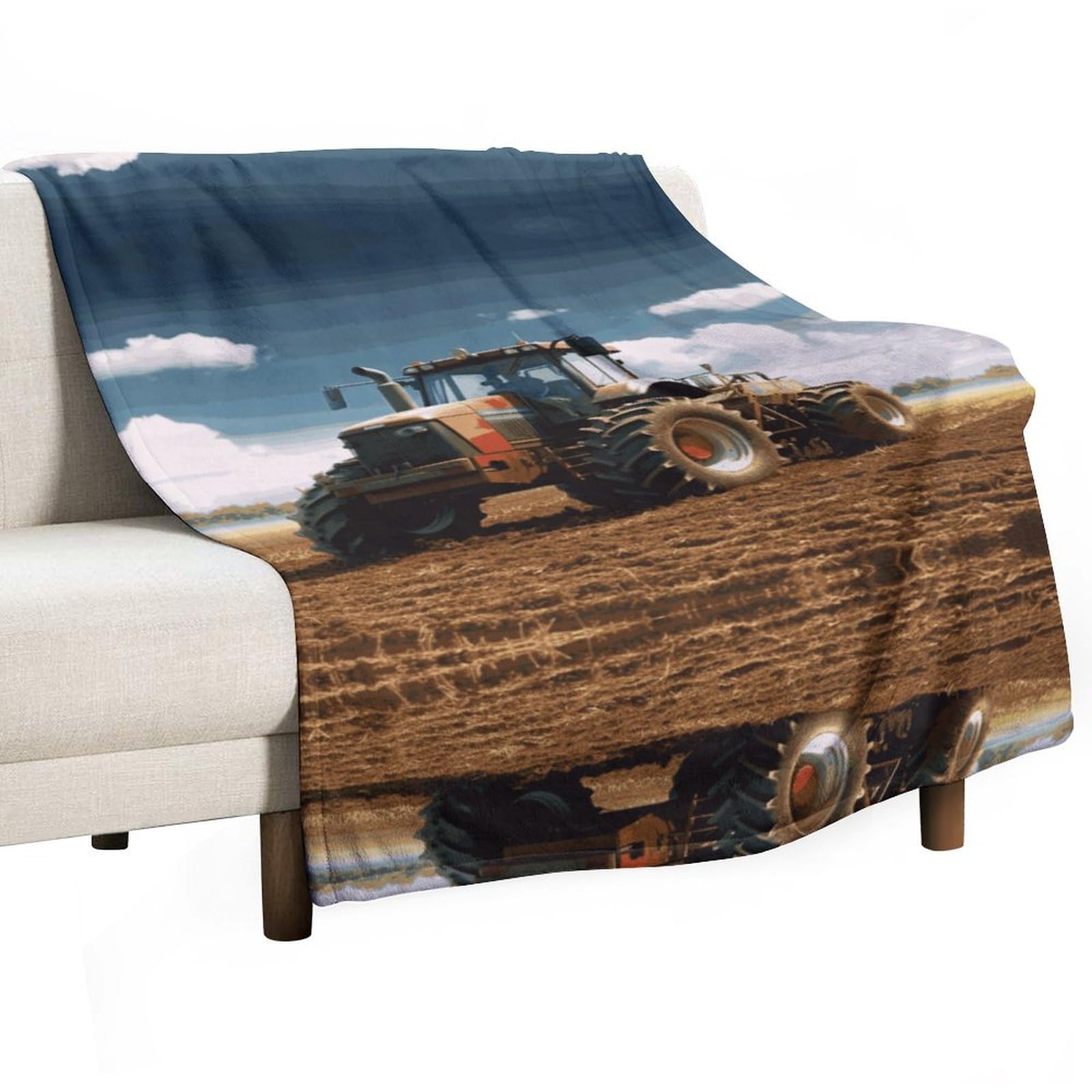 Couverture tracteur plaid chaud et douillet pour vos soirées cocooning au salon