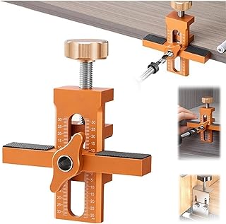 Quick Install Cabinet Door Installation Tool New Adjustable Height Cabinet Door Installation Mounting Jig Clamps Positioner Tools 2 in 1 Mounting Jig for Positioning Cabinet Doors (Gold)
