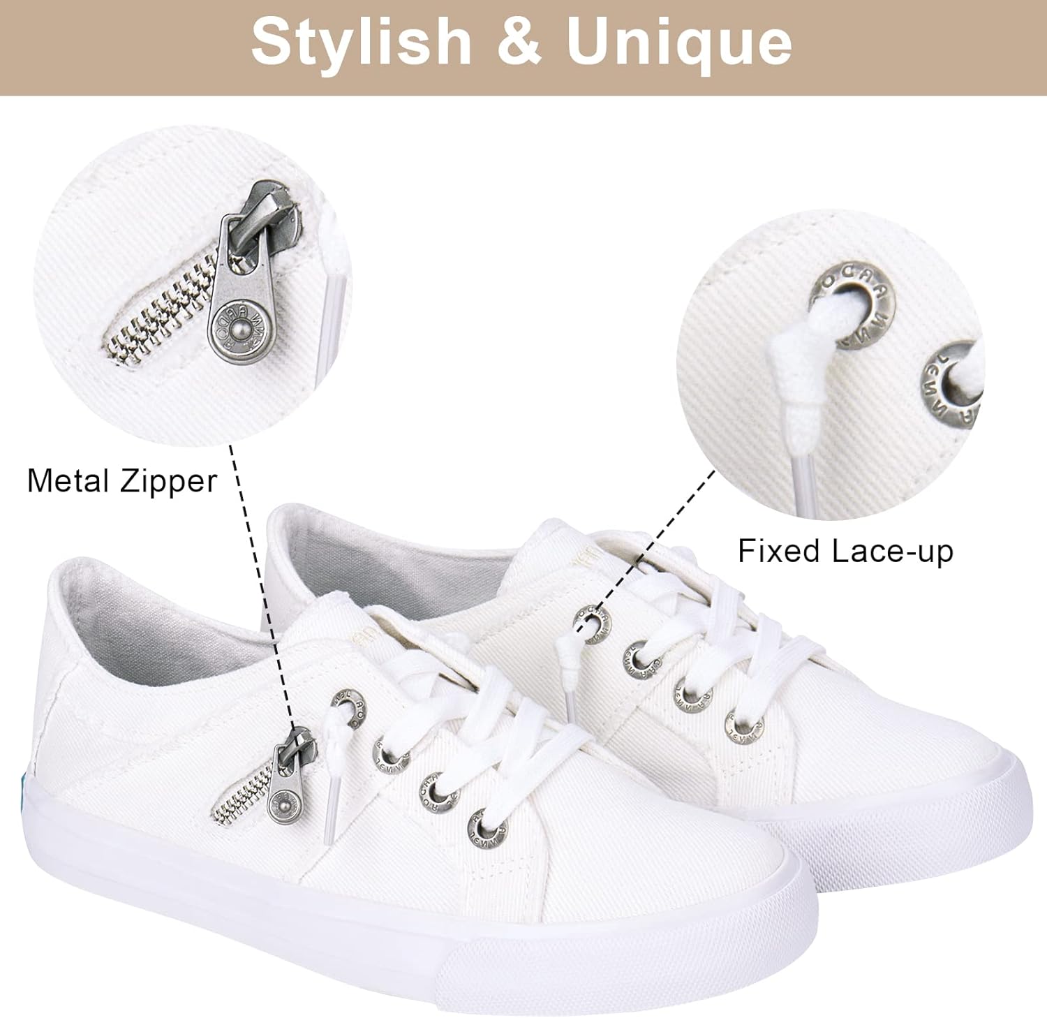 JENN ARDOR Women’s Fashion Sneakers Slip On Shoes Women Sneakers Canvas Shoes Womens Tennis Comfortable Walking Flats for Womens Casual Shoes - Image 4