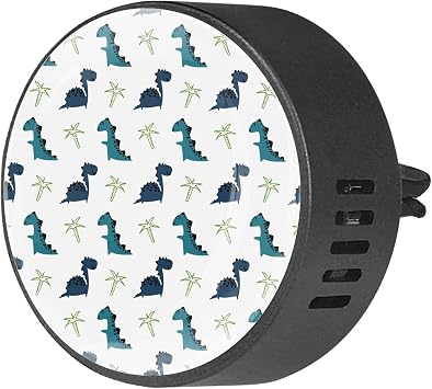 Little Dinosaur Seamless Pattern 2PCS Custom Car Aromatherapy Air Freshener Diffuser Car Fragrance Diffuser Locket Car Diffuser Vent Clip Apply for Car, Office, Kitchen