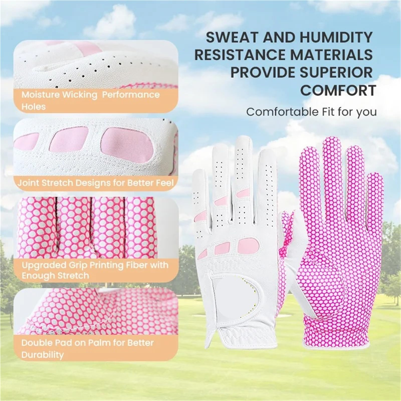 Generisch Allwetter-Golfhandschuhe im 3er-/6er-Pack for Damen | For die linke und rechte Hand, Weathersoft for alle Klimazonen