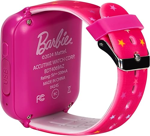 Miniatura 7 de Barbie - Reloj inteligente para niños, pantalla táctil interactiva con juegos, cámara selfie, rastreador de pasos, alarma y elegante correa de
