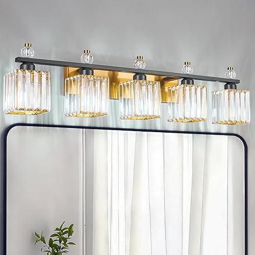 Miniatura 42 de Luces de tocador 4-Luces Modernas de Cristal para Tocador Luz de Baño Dorada Accesorios de Iluminación de Tocador sobre Espejo Lámparas de Tocador