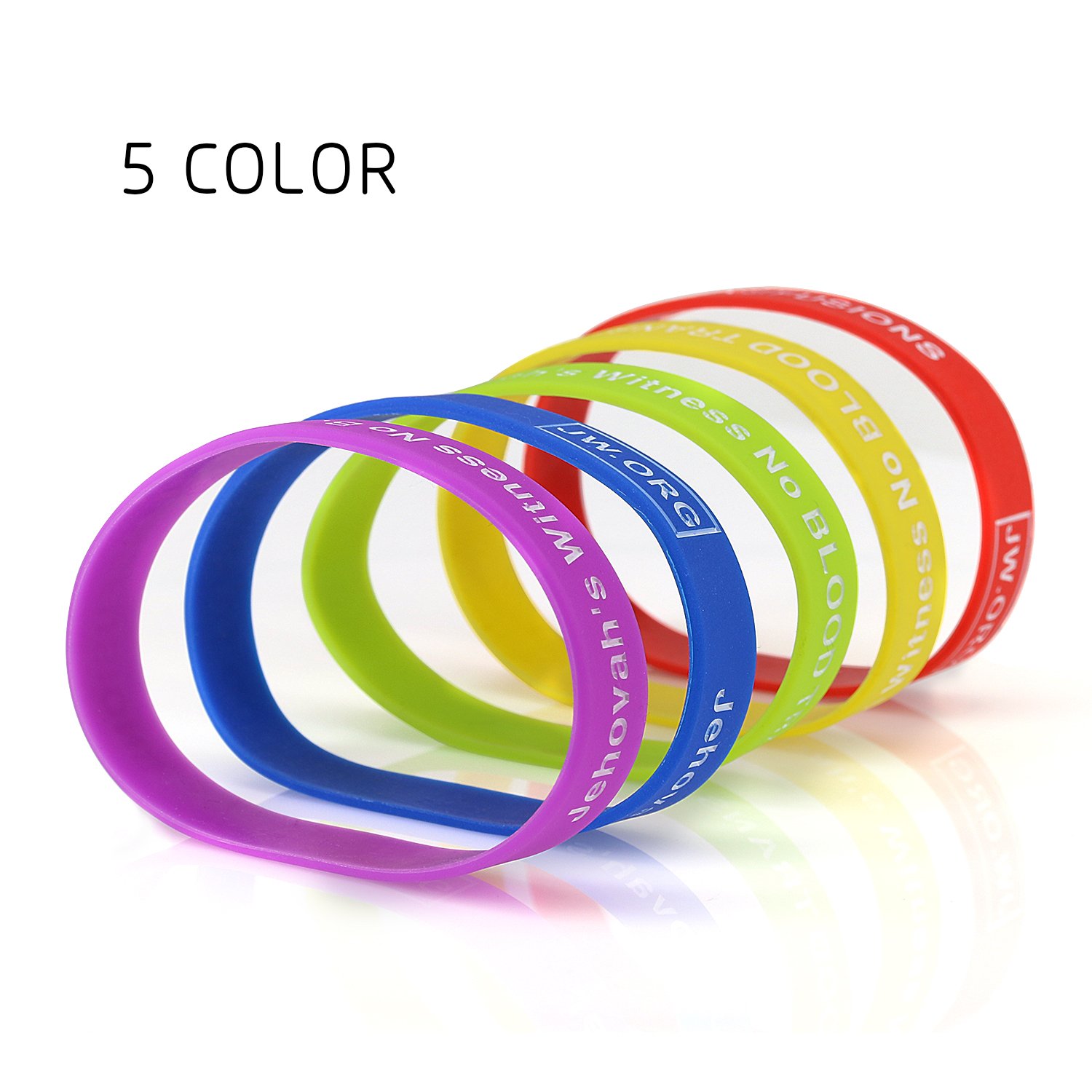 Jw. ORG pas de sang d'identification médicale Wristband-rainbow-5pcs