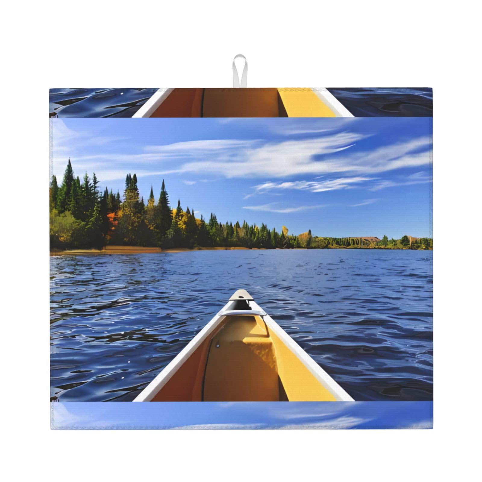 WHJSHOP landscape Prints Kitchen Drying Mat - Absorbent Dish Drying Throw with Vibrant Prints, Quick-Dry Countertop Layer for Dishes & Glassware - Non-Slip
