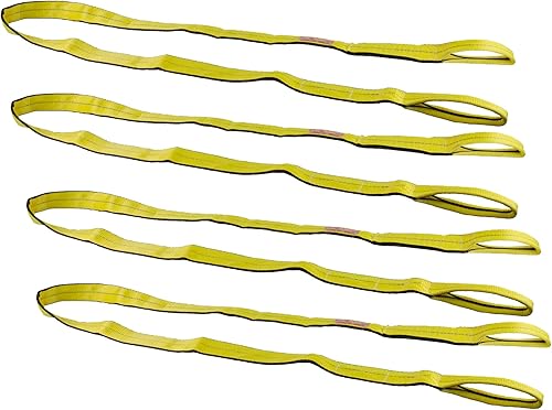 Miniatura 12 de Mytee Products Paquete de 2 eslingas de elevación de tela de 2 pulgadas x 12 pies, correas de elevación verticales de 6400 libras, ojales trenzados