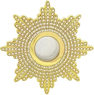 RZRHMUHN Religious Ornate Brass Monstrance Reliquary Box,Suitable For Collection And Religious Ceremonies,3In (White)