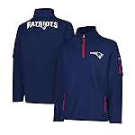 Ultra Game NFL Official Adults Quarter-Zip Super Soft Pullover Sweatshirt with Zipper Pockets - Unisex, New England Patriots, Team Color Updated, Small