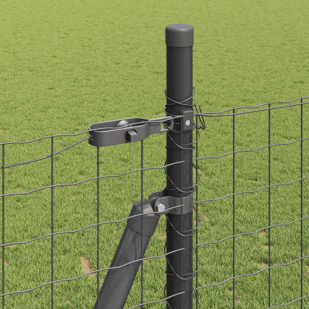 Pali per recinzione, 52 pezzi, grigio, 3,2 x 3,2 x 50 cm | Acciaio verniciato a polvere, resistente alle intemperie, per giardino e terrazza, facile montaggio con martello