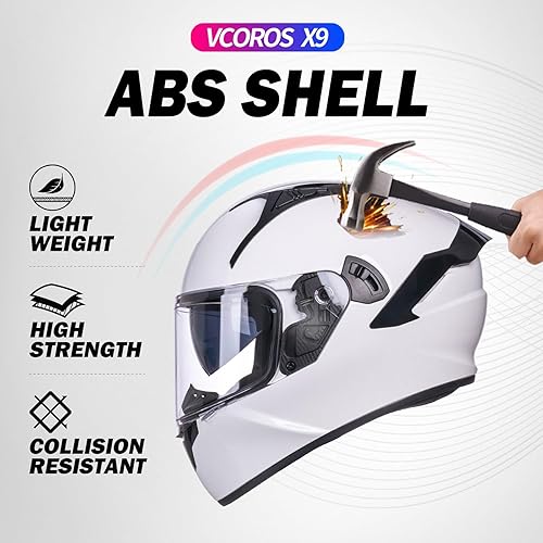 Miniatura 9 de VCOROS Casco de motocicleta de cara completa X9 con visera interior para el sol aprobado por DOT para motocicleta, Moto Street Bike Racing (payaso