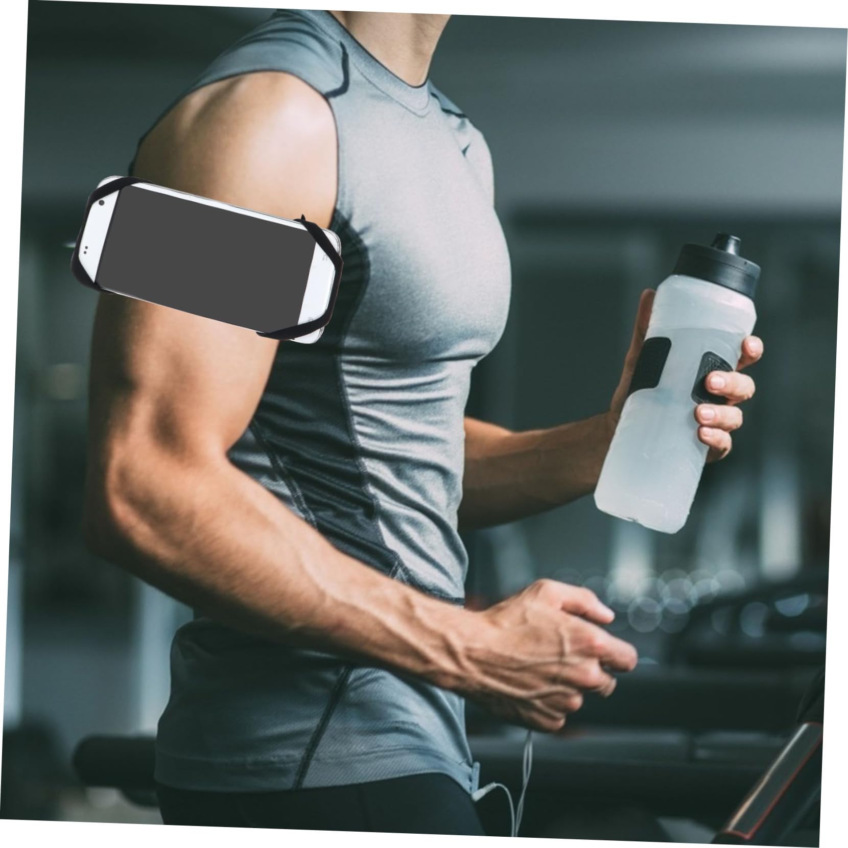 SHINEOFI 2 Juegos Bolsa de Brazalete Desmontable para Teléfono Móvil Soporte Deportivo para Correr y Ejercicio para Actividades al Aire Negro
