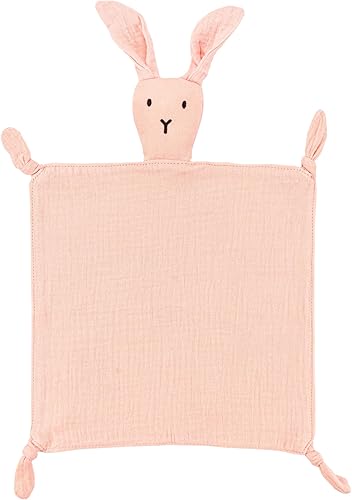 Miniatura 20 de ZIGJOY Bunny Lovey - Manta de seguridad de muselina de algodón suave y transpirable para bebés, regalos para recién nacidos, niños y niñas, azul