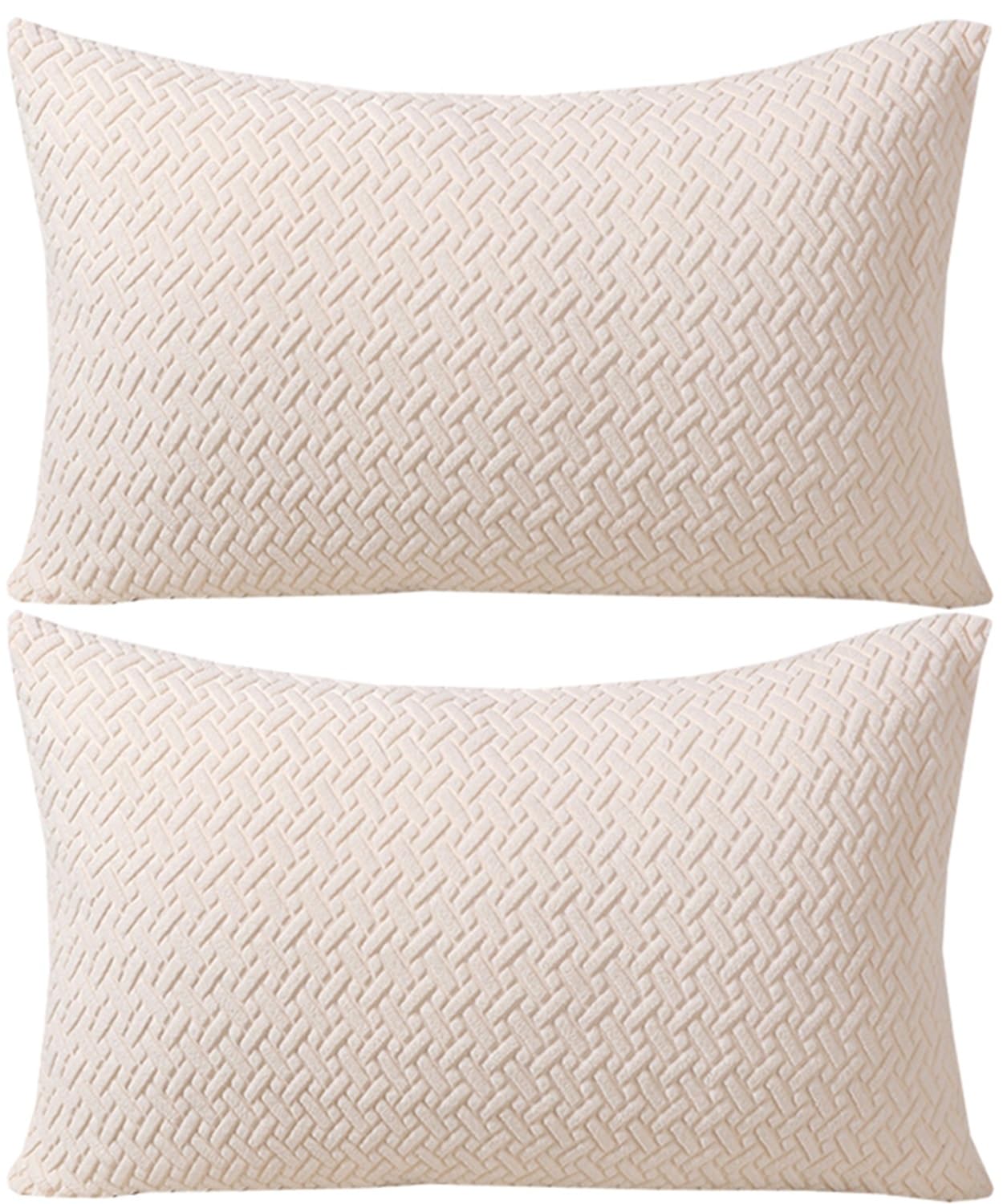 Yekuhe Pack of 2 Pillow Cases 40 x 60 50x80 30x50 Rectangle Cushion Covers Soft Stretch Throw Pillow Cover Large Decorative Pillowcases For Bedroom Sofa Pillows(Beige,40x60cm/16x24in)