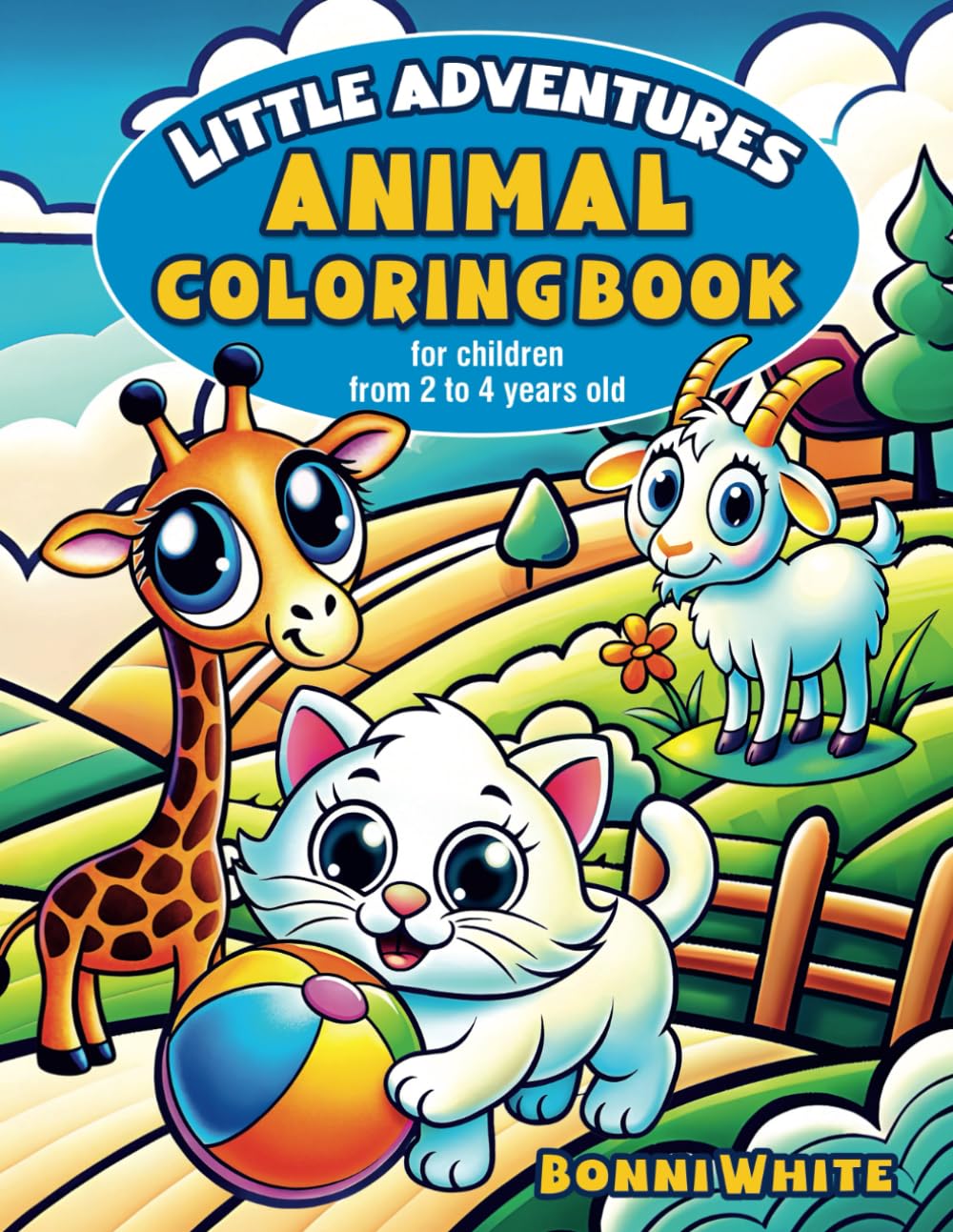 Little adventures Animal coloring book for children from 2 to 4 years old: 25 pages of joy and creativity for little ones