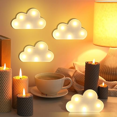 Miniatura 3 de 6 luces LED de noche de nube que se pueden colgar en la pared, luz de habitación de niños, adecuada para fiestas de cumpleaños, decoración de