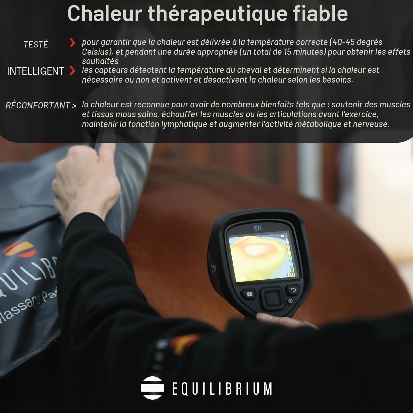 Equilibrium Heatsense Horse Massage Pad 35864 - Grey