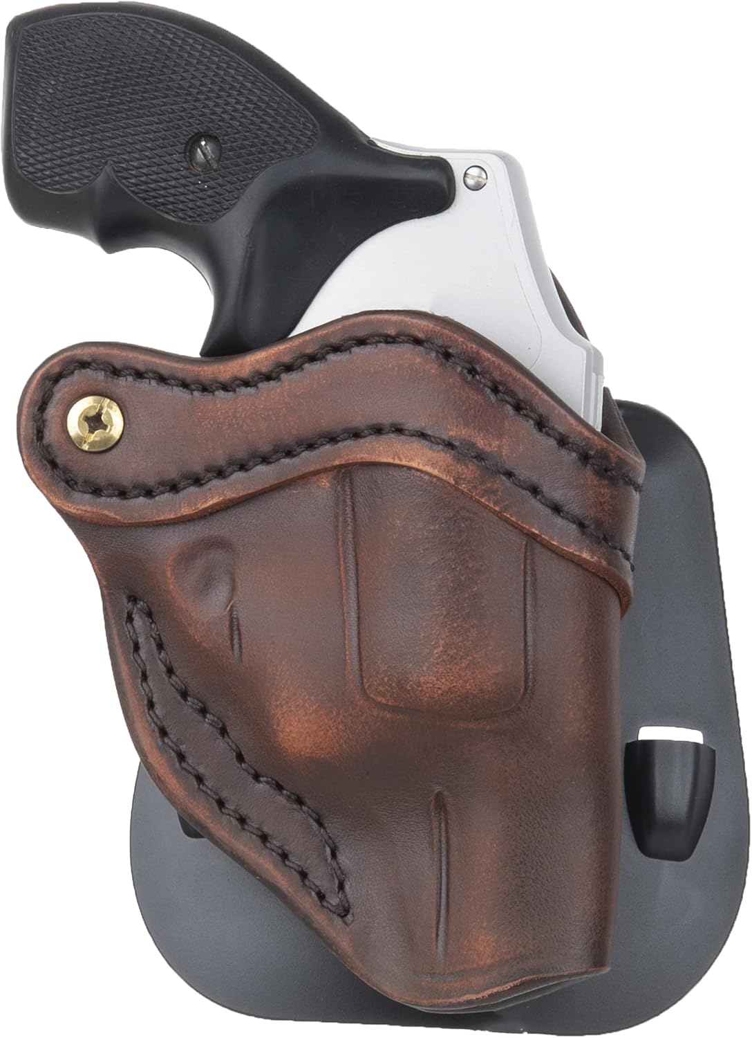 1791 GUNLEATHER J-Frame Revolver Paddle Holster - OWB CCW Leather Gun Holster for Belts - Right Handed - Fits All J-Frame Revolvers Including S&W and Ruger LCR not Taurus