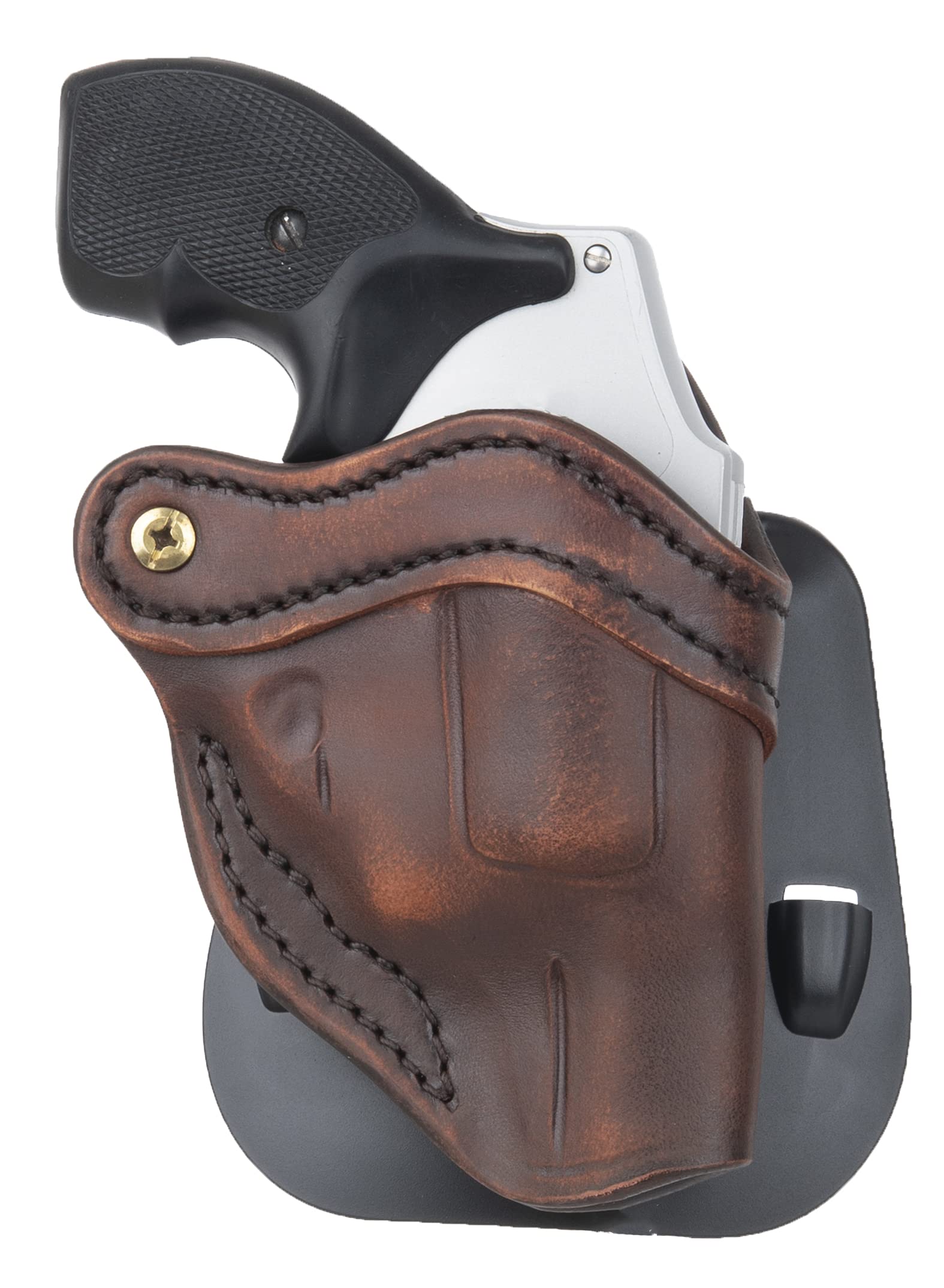 1791 GUNLEATHERJ-Frame Revolver Paddle Holster - OWB CCW Leather Gun Holster for Belts - Right Handed - Fits All J-Frame Revolvers Including S&W and Ruger LCR not Taurus