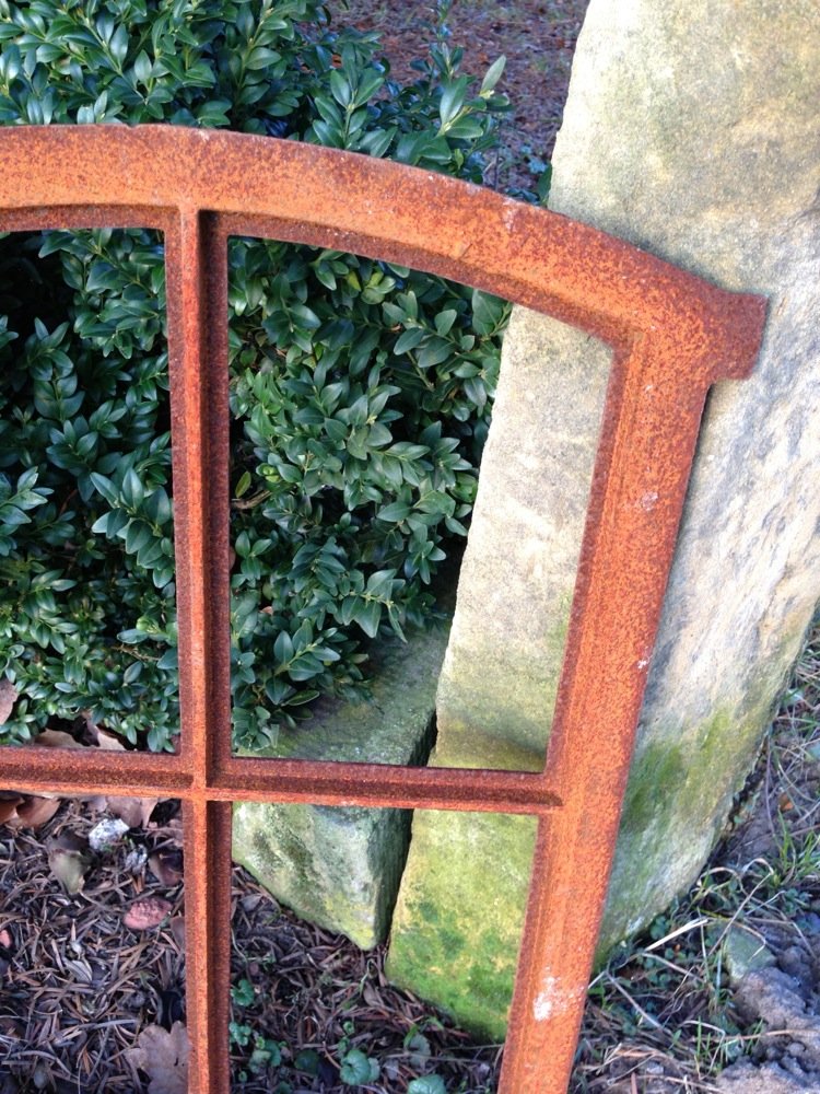 Fenêtre de grange à barreaux fer forgé/rouille style antique 53cm (p