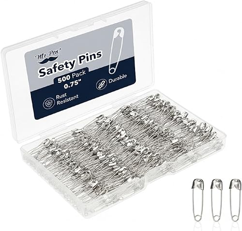 Miniatura 15 de Mr. Pen - Pasadores de seguridad pequeños, 1.1 pulgadas, paquete de 1000, negro, acero niquelado, resistentes a la corrosión, pequeños pasadores