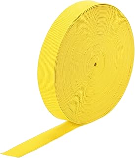 sourcing map Bandas elásticas para coser 2,5 cm, 20 yardas, color amarillo claro, carrete elástico de alta elasticidad para pelucas, cintura y pantalones