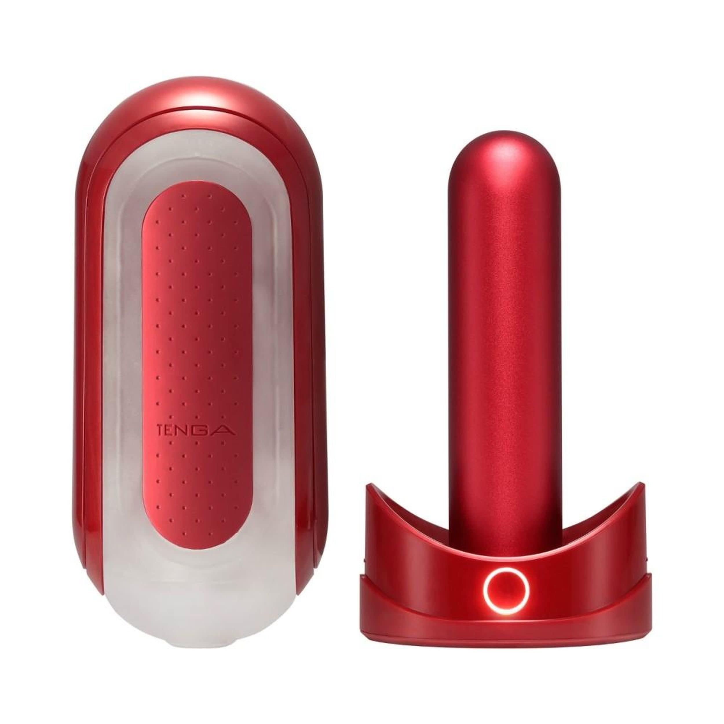 TENGA FLIP 0 (ZERO) RED & FLIP WARMER Set - Masturbator aus TPE 