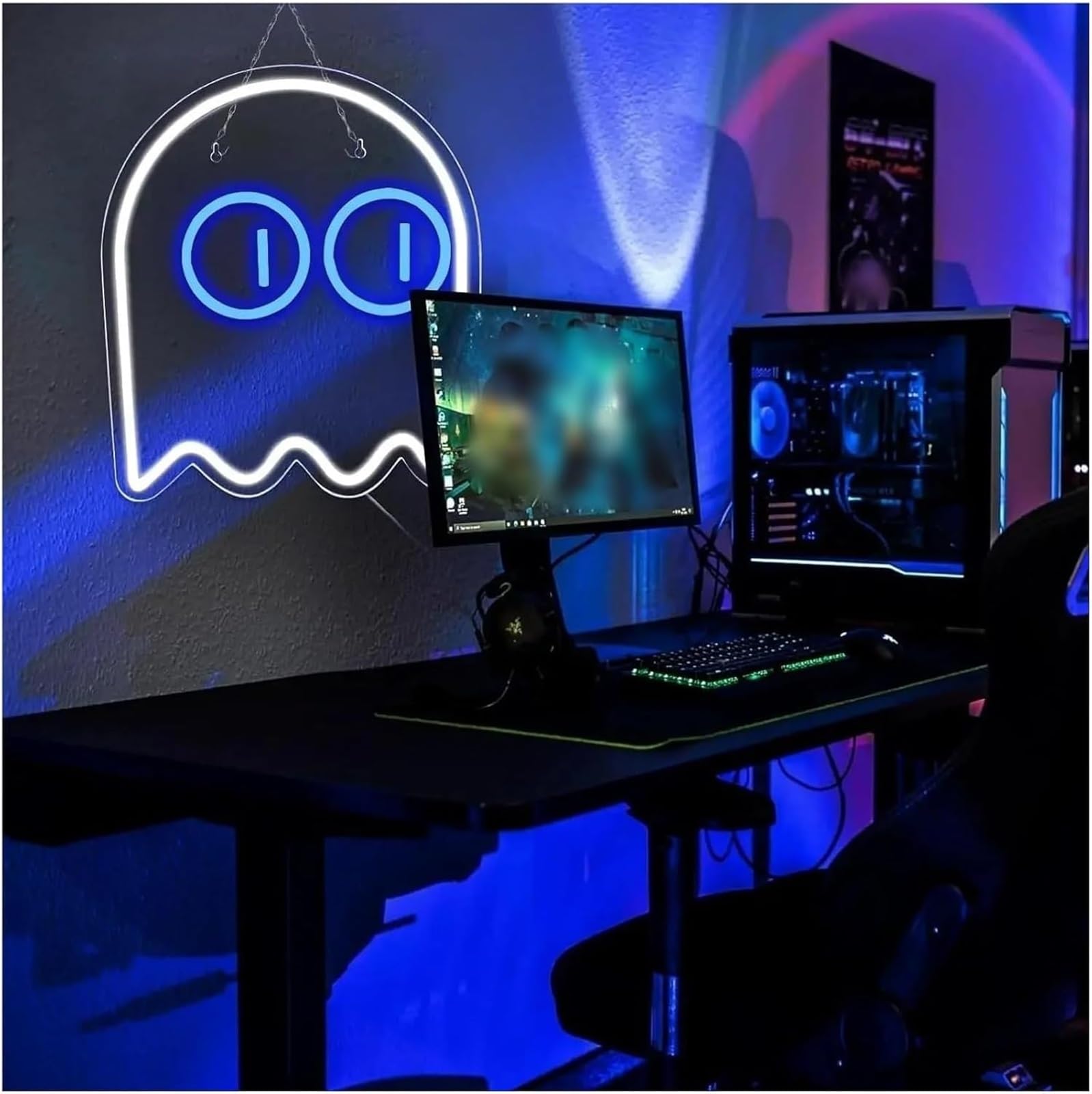 Luce al neon Per lampada al neon Ghost Gaming per insegna Luce LED per alimentato