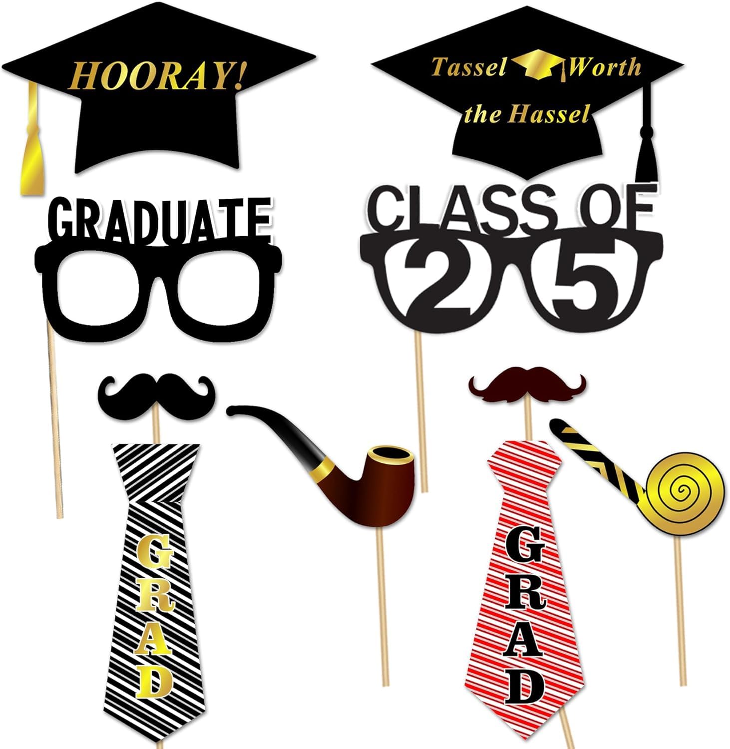 18pz Accessori Photo Booth Laurea | Gadget Divertenti Per Festa - Foto 7
