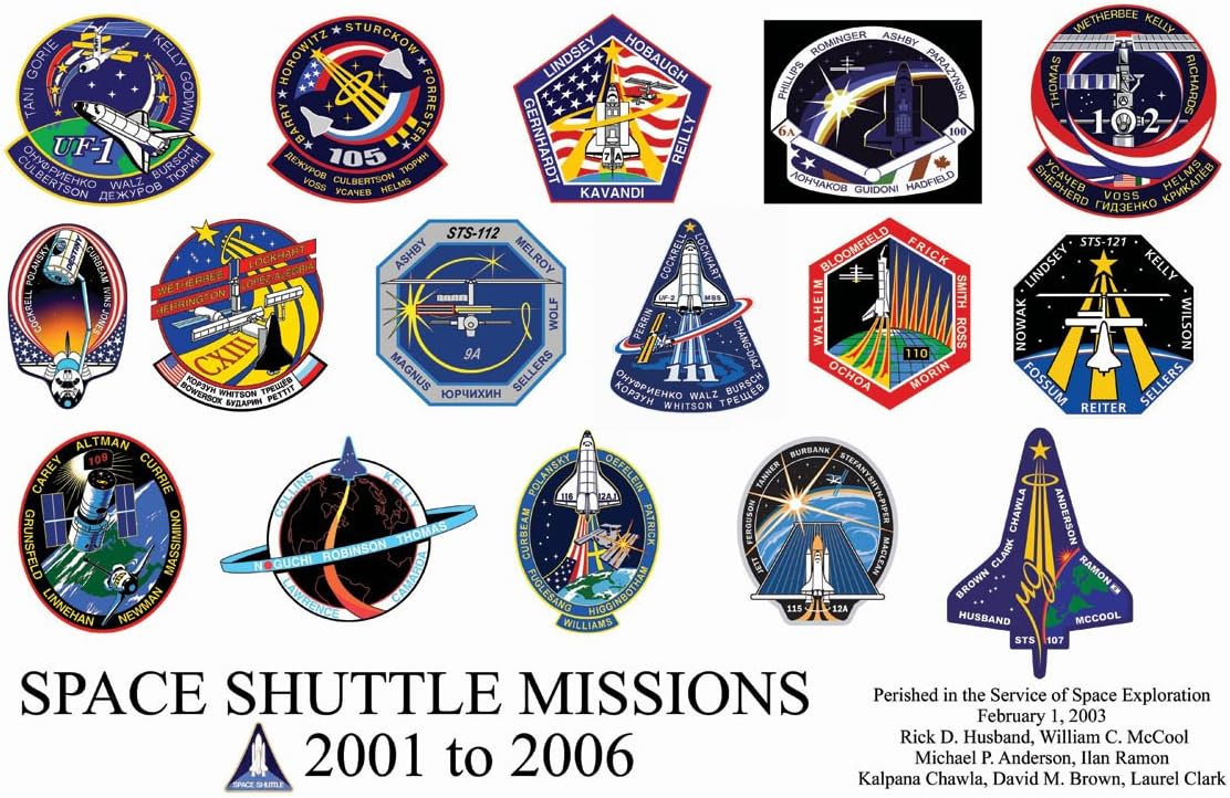 Amazon.com: Space Shuttle Mission Insignia Print - 2001 to 2006 ...