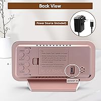 Vista 6 de Peakeep Slim Digital Mirror Aesthetic Alarm Clock for Bedroom Living Decor, Plug in Electric Clock Big LED Modern Small Table Clock for Office Desk