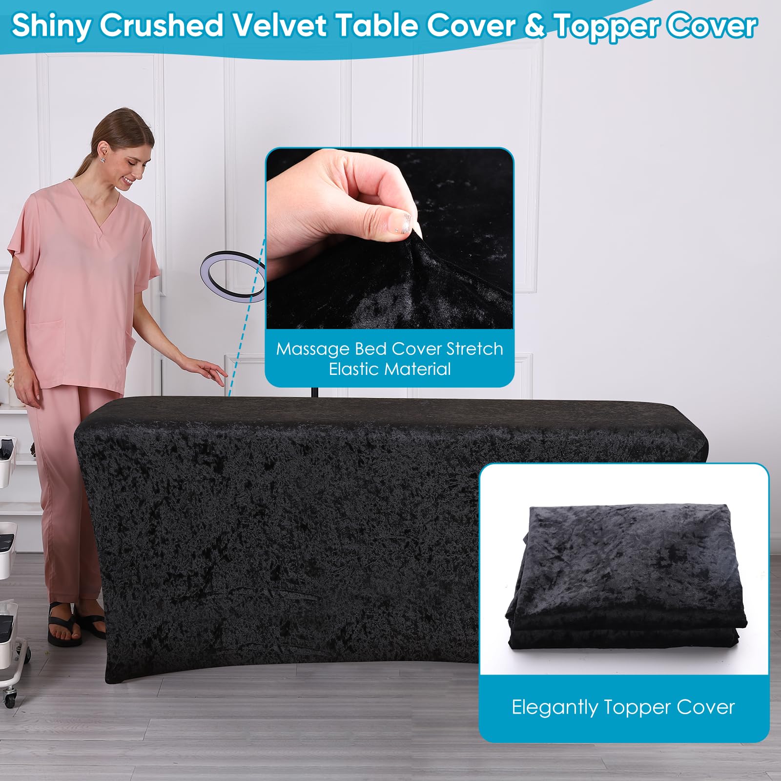 Shiny Lash Bed Topper & Cover Set - Massage Table Comfort -4