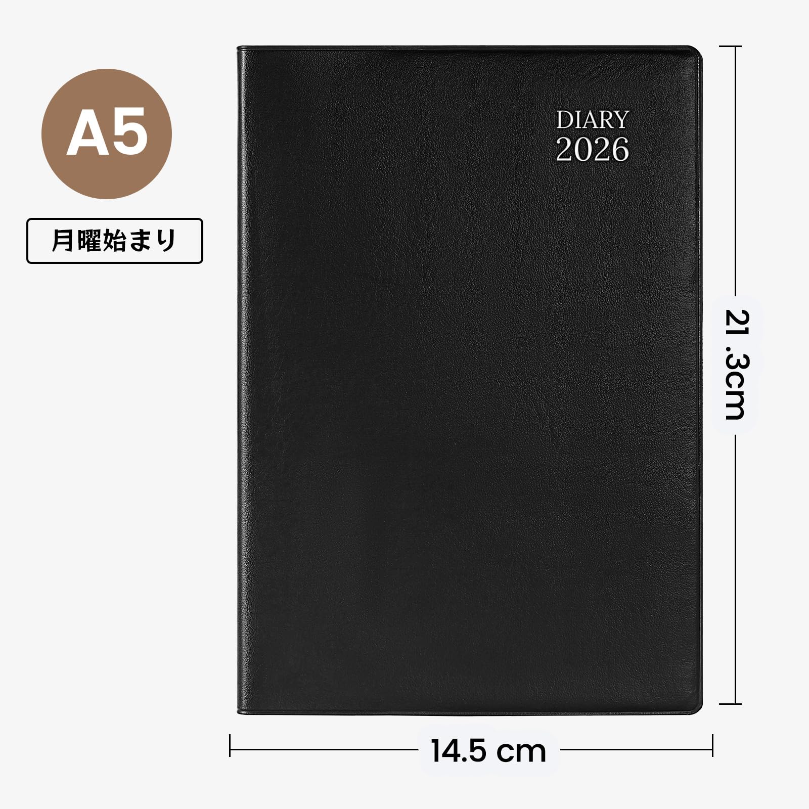 2026年 スケジュール帳 黒色 Amazon.co.jp: 手帳 2026年 スケジュール帳 A5 ウィークリー