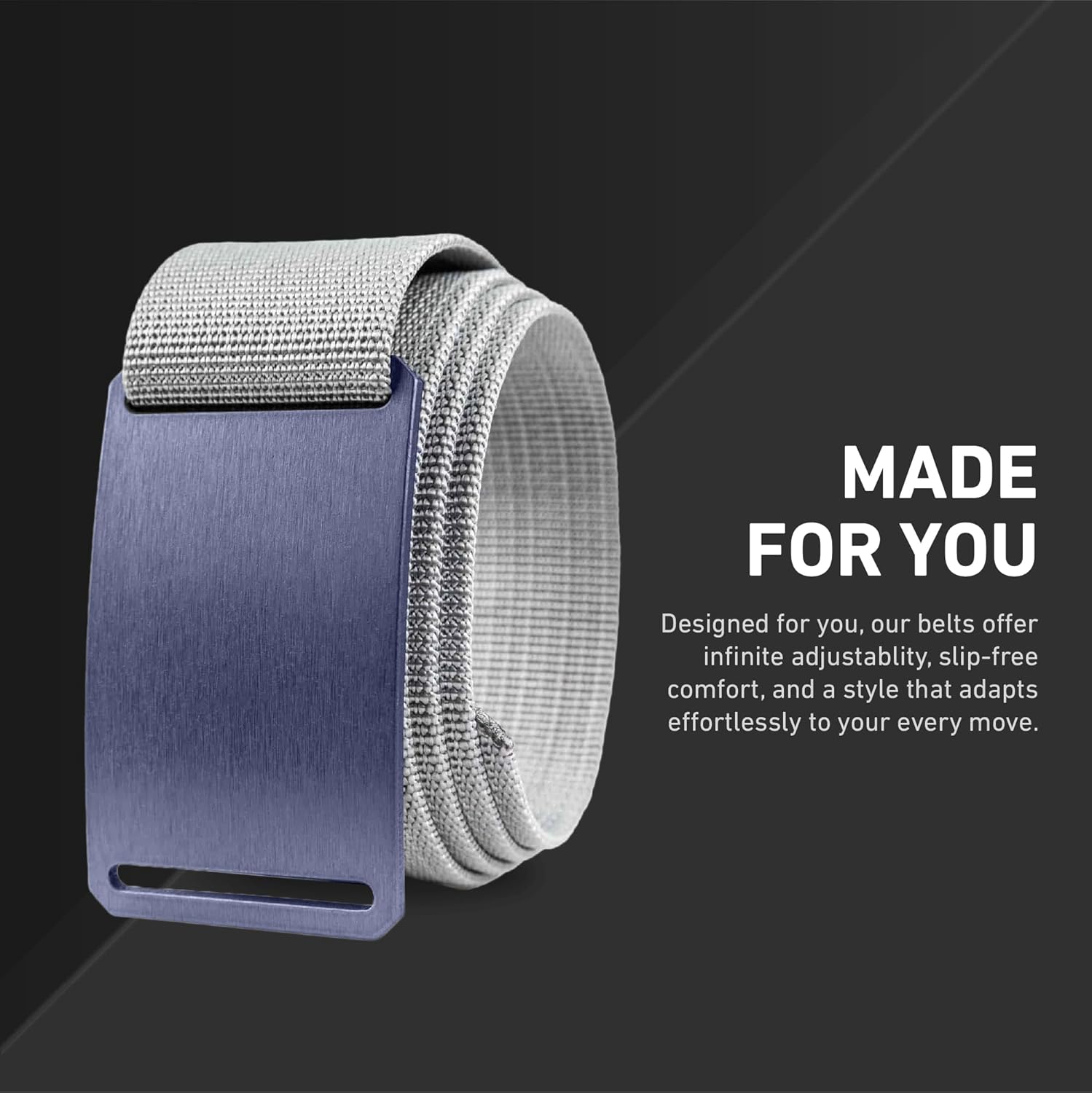 GRIP6 Bluesteel Belt: Durable Belts for Men & Women, Versatile Nylon Tactical Belt for Work, Golf, Casual & Outdoor Use