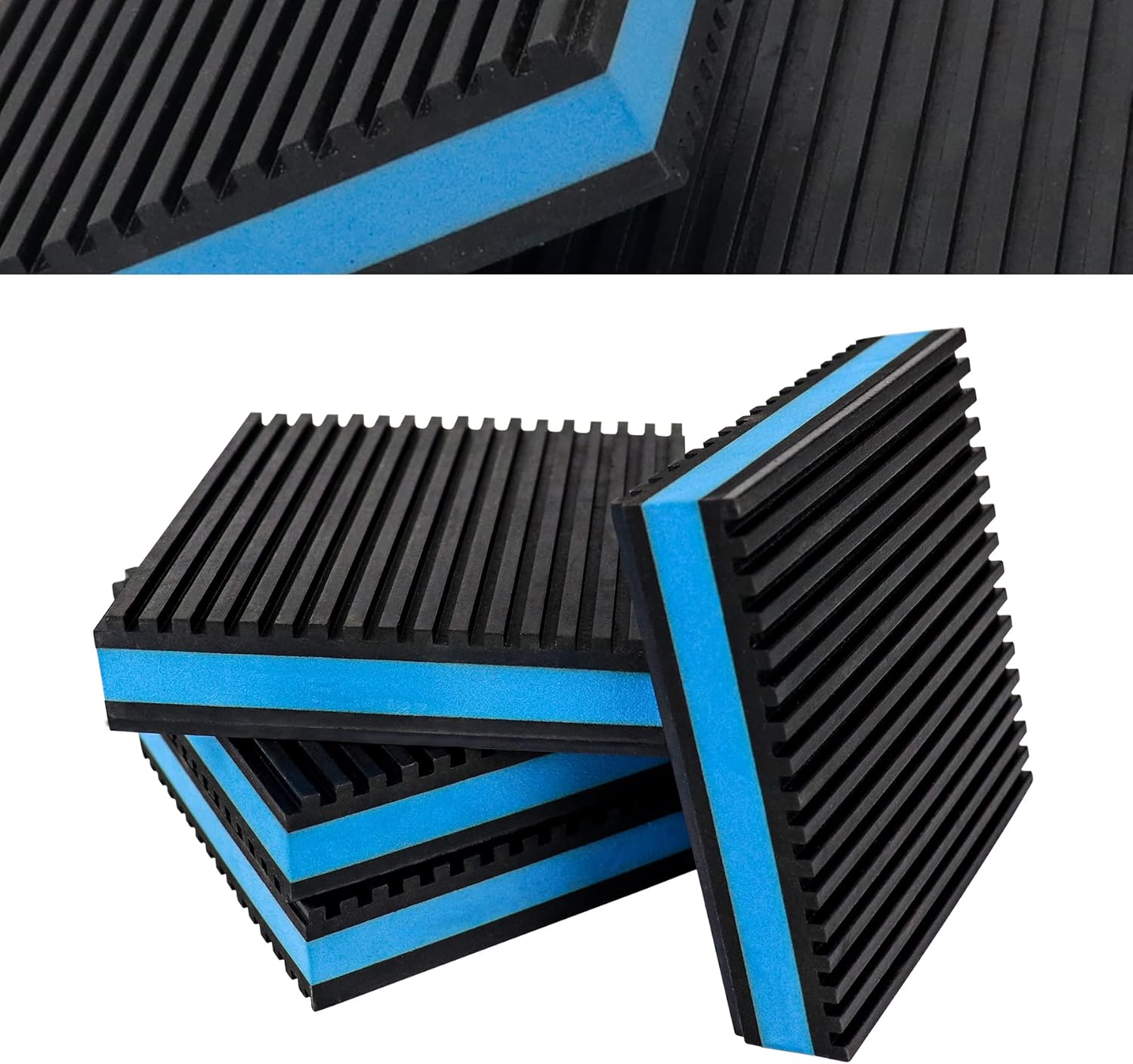 BJADE'S AntiVibration Isolation Rubber Pads,4 x 4 x 7/8 inch Heavy