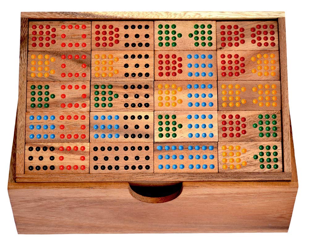 Queensell Mexikanischer Zug Dominosteine Set Mit Zahlen & 4 Haltern | Double-12 Dominos Für Brettspielabende & Partys