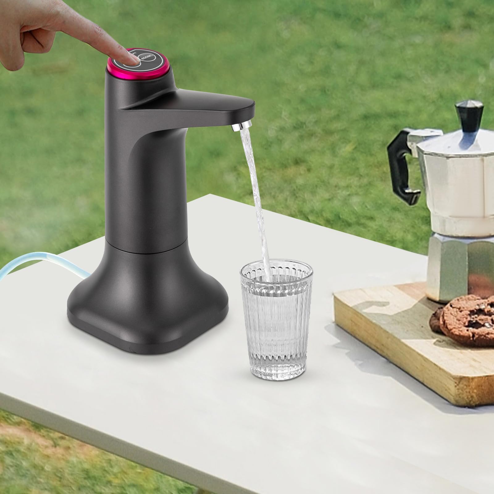 Pompe électrique distributeur d'eau pour bouteille d'eau | Distributeur d'eau pour la maison, le bureau, la cuisine, le camping, fonction de charge USB, compatible avec différents types de seaux (noir