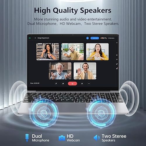 Miniatura 7 de 2026 última computadora portátil, 8 GB RAM 512 GB SSD, pantalla FHD 2K de 15.6 pulgadas, procesador Celeron N4020C, computadora portátil delgada y