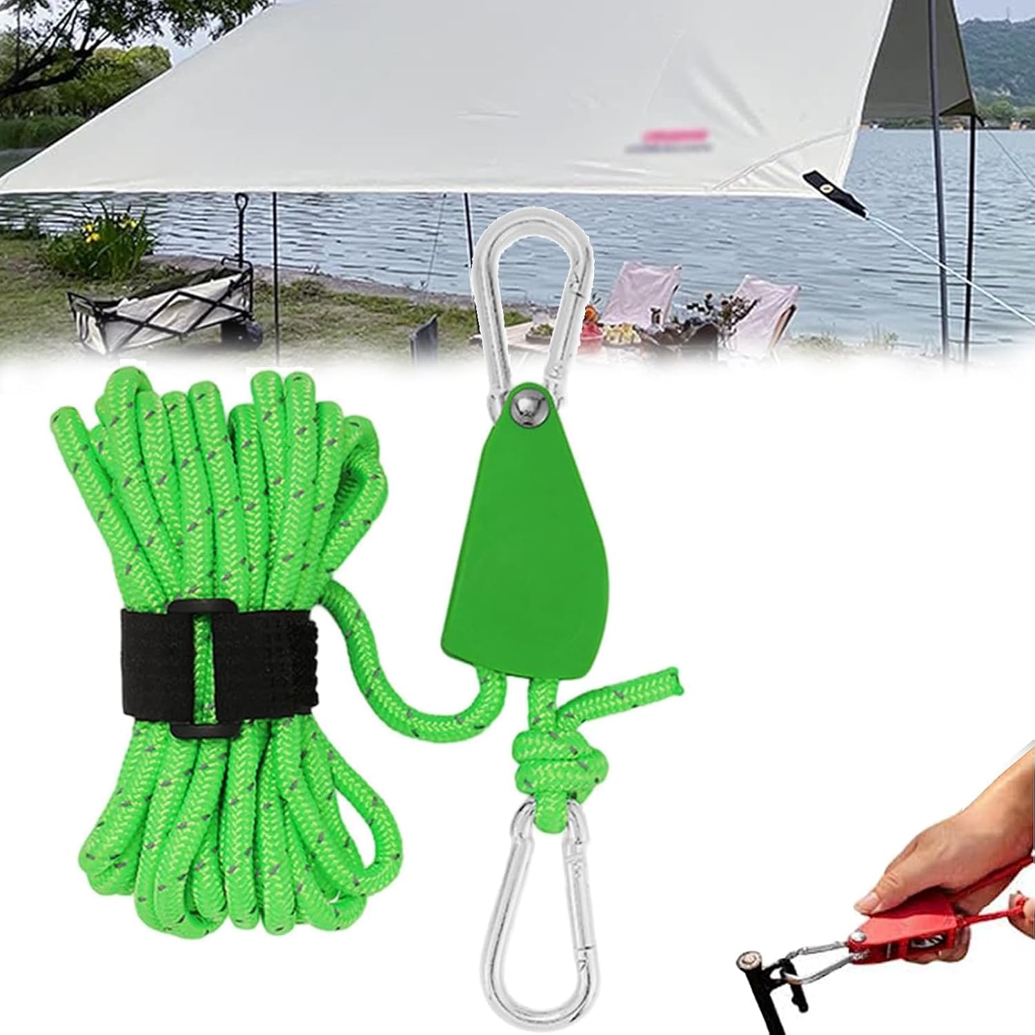 2023 Portable Adjustable Fix Camping Rope, 4/5M Windproof
