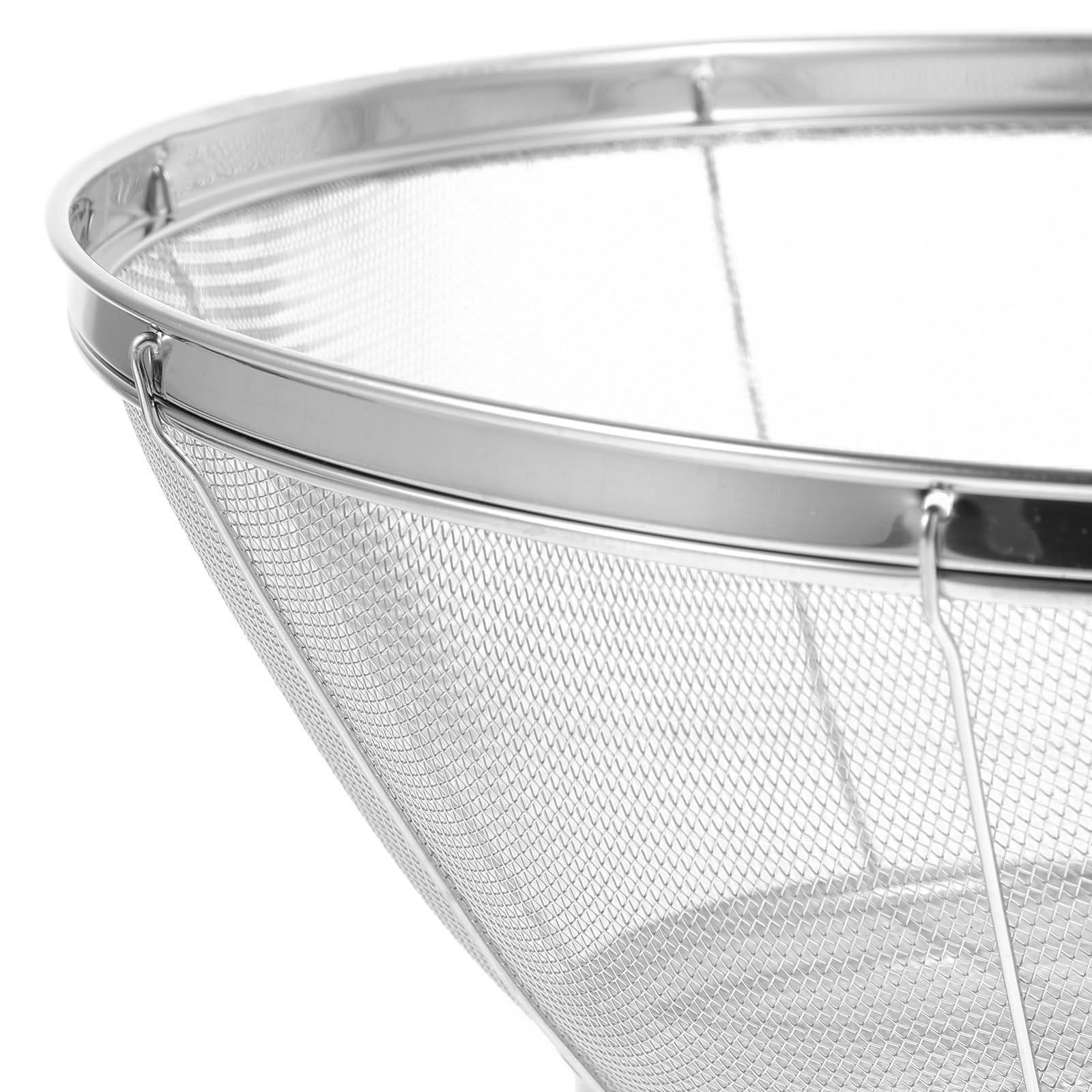 Juego de 5 Coladores Grandes de Malla Fina de Acero Inoxidable Resistentes para Lavar Frutas y Arroz en Cocina Forma Redonda y Filtro Fino
